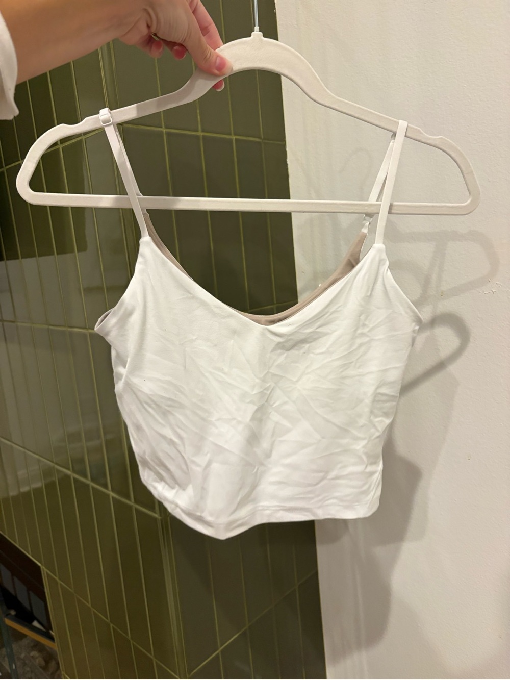 lululemon athletica White V-Neck Spaghetti Strap Camisole